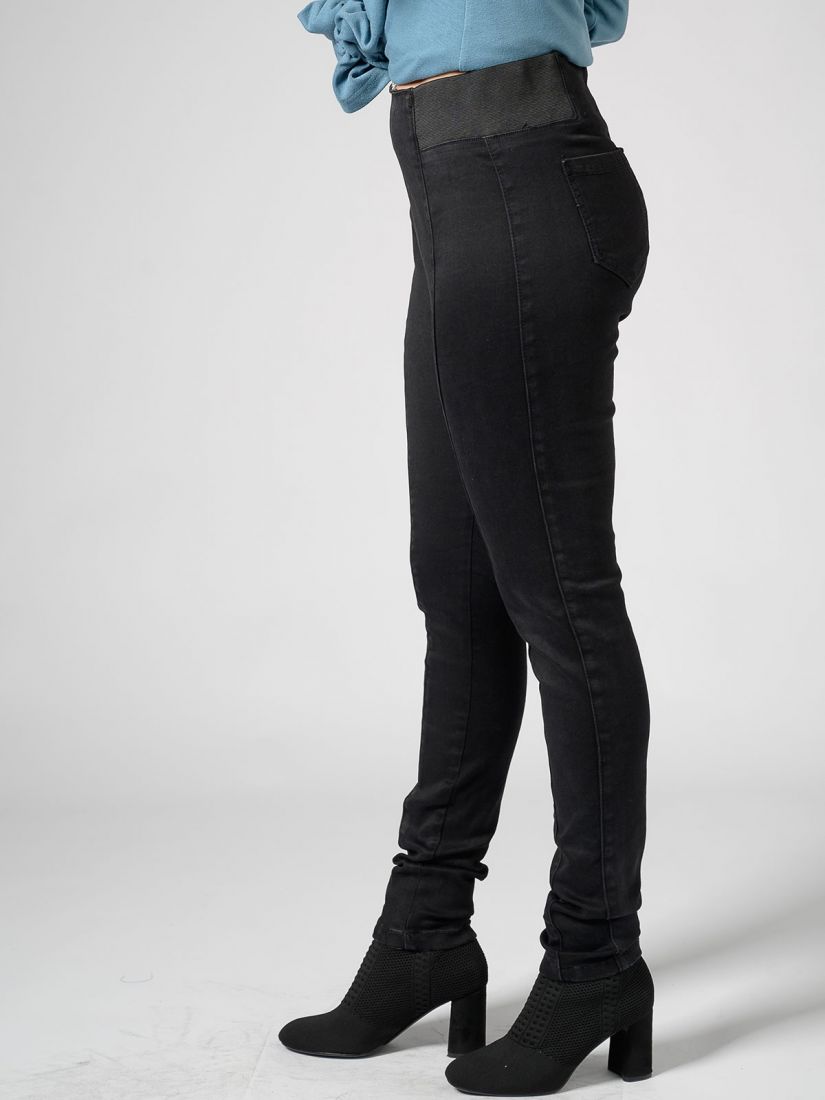 Παντελόνι τζιν ελληνικής ραφής ελαστικό με λάστιχο στο πλάι μαύρο