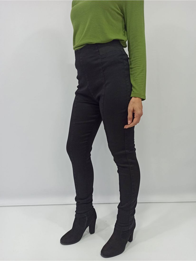 Παντελόνι τζιν ελληνικής ραφής ελαστικό με λάστιχο στο πλάι μαύρο