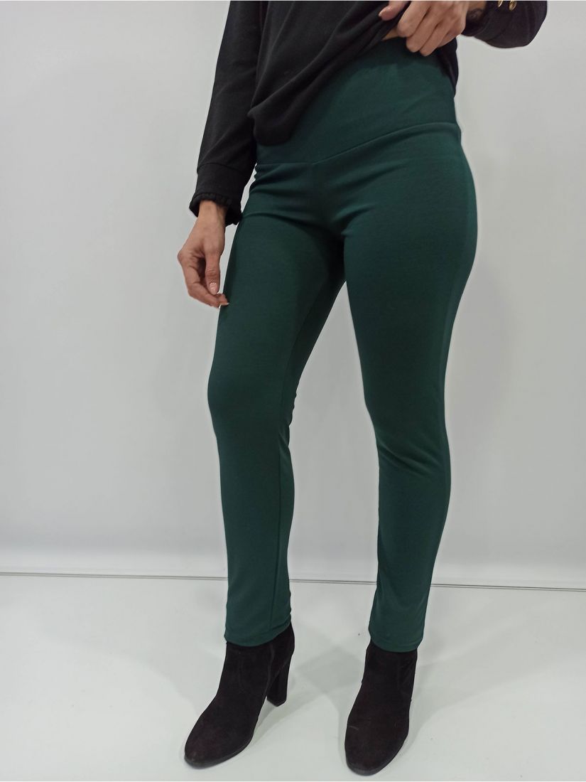 Παντελονοκολάν μονόχρωμο ελληνικής ραφής με λάστιχο στη μέση πράσινο