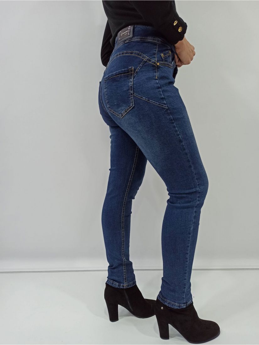 Παντελόνι τζιν ελληνικής ραφής με ξεβάματα μπλε