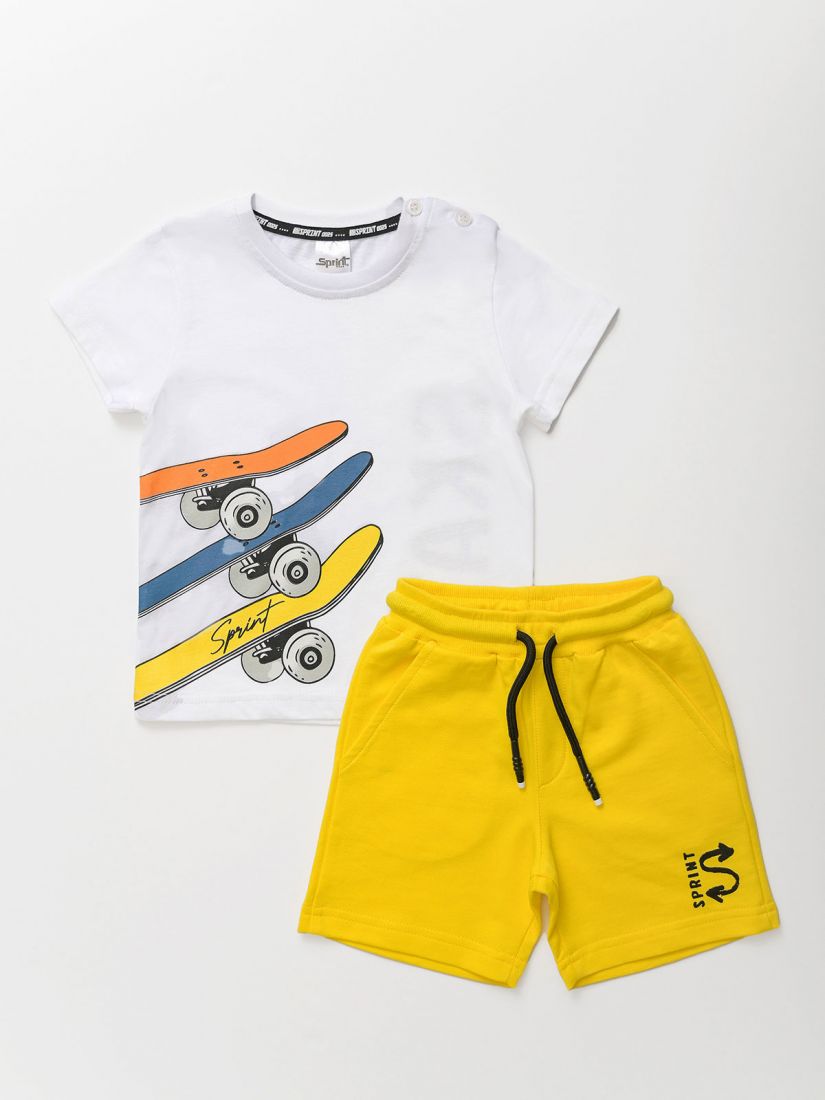 Παιδικό σετ για αγόρι ελληνικής ραφής skate κίτρινο