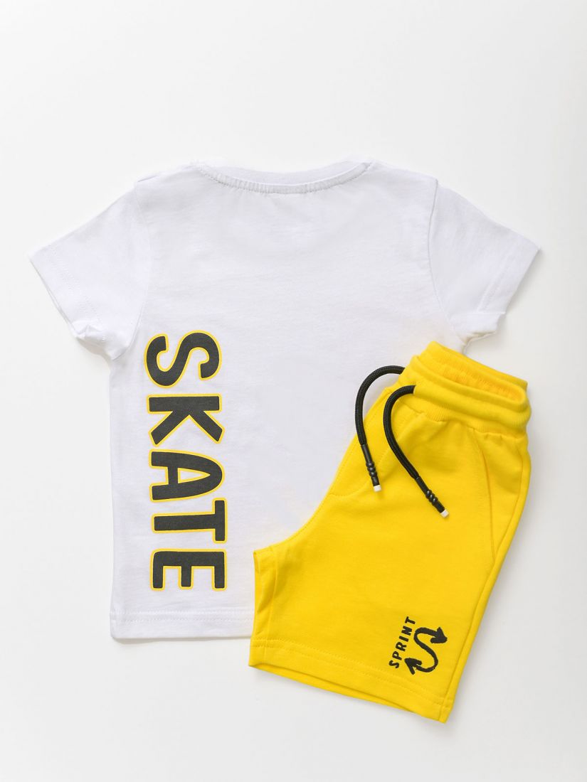 Παιδικό σετ για αγόρι ελληνικής ραφής skate κίτρινο
