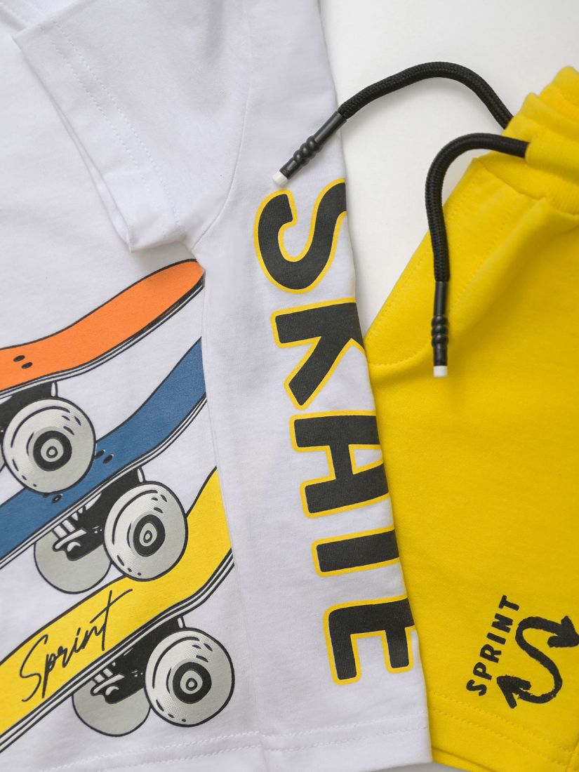 Παιδικό σετ για αγόρι ελληνικής ραφής skate κίτρινο