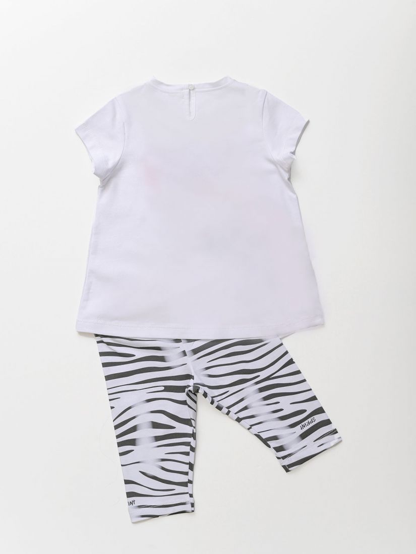 Παιδικό σετ για κορίτσι ελληνικής ραφής ζέβρα λευκό