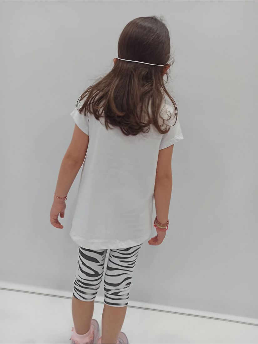 Παιδικό σετ για κορίτσι ελληνικής ραφής ζέβρα λευκό