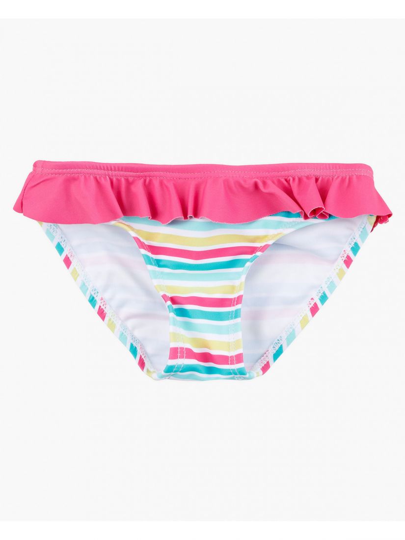Μαγιό κάτω μέρος ριγέ με βολάν φούξια