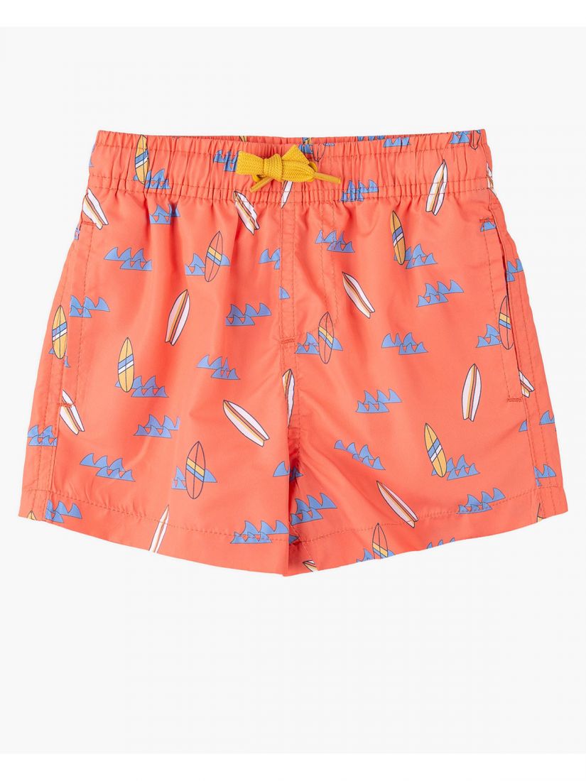 Μαγιό βερμούδα με print surfing και τσέπες κοραλί