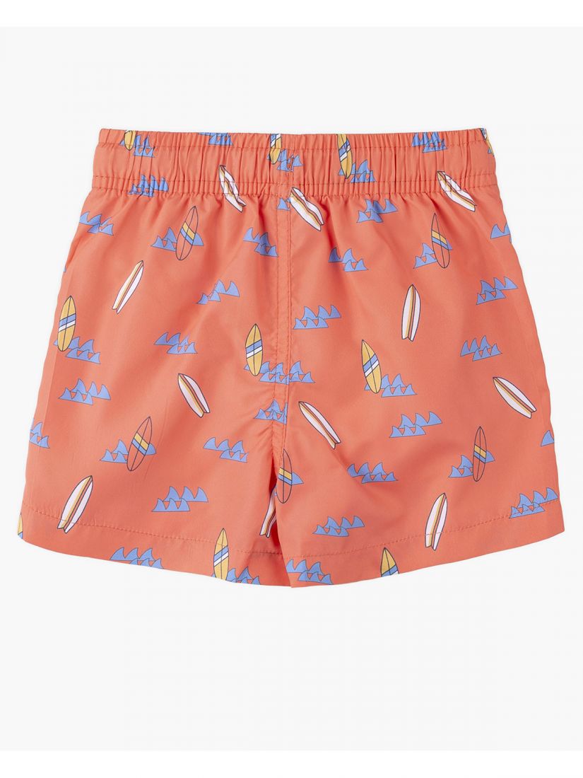 Μαγιό βερμούδα με print surfing και τσέπες κοραλί