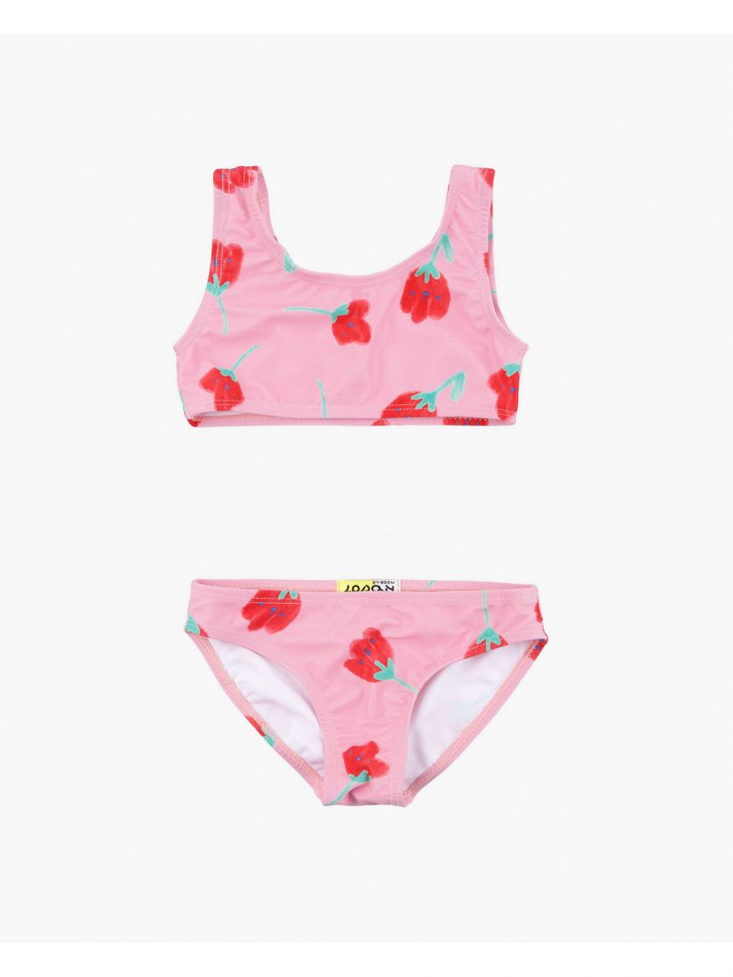 Μπικίνι τιράντα με floral print ροζ