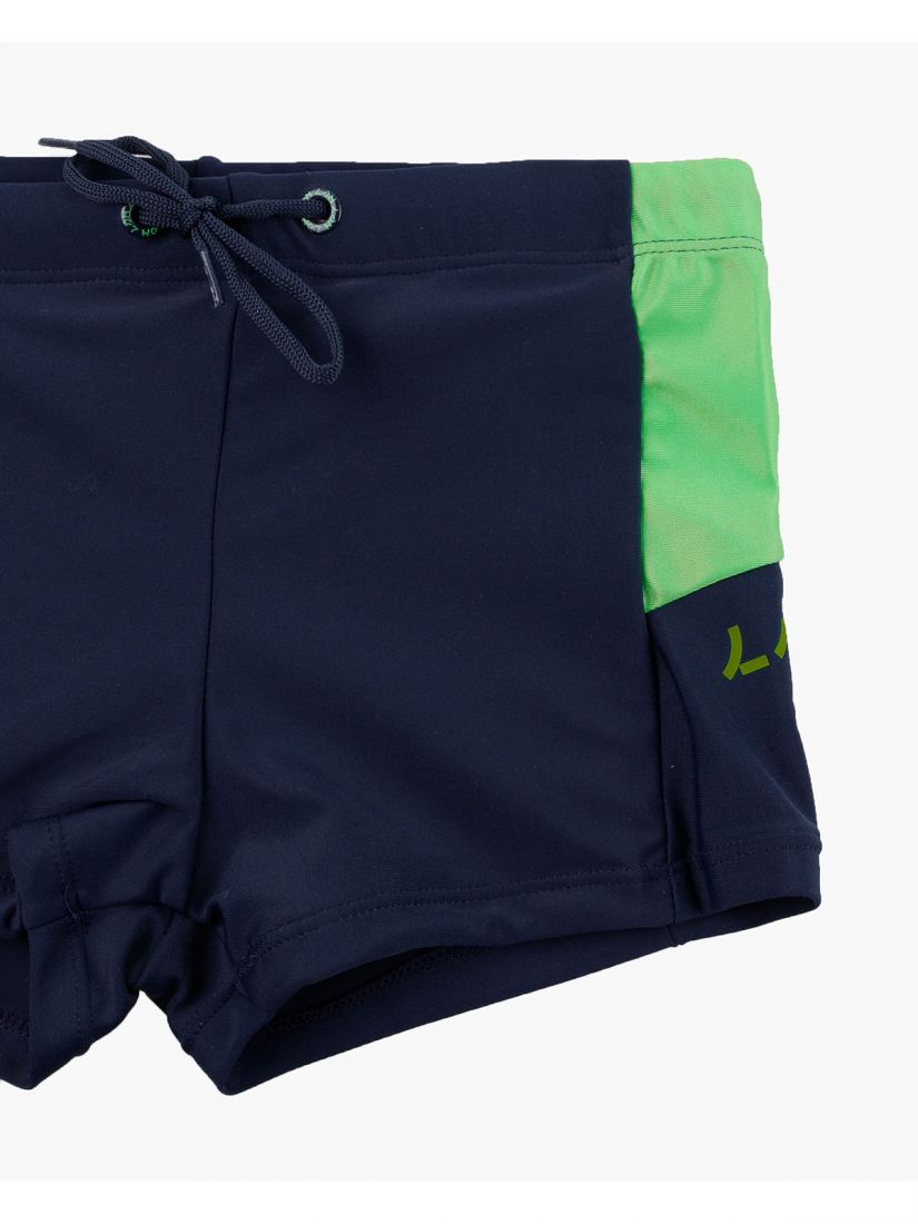 Μαγιό σορτς με μονόχρωμες λεπτομέρειες και κορδόνι μπλε