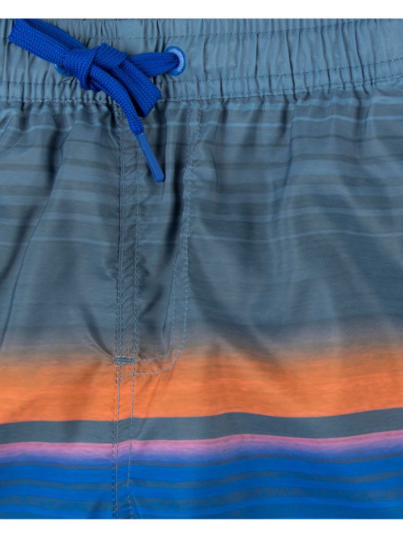 Μαγιό βερμούδα ριγέ με δέσιμο μπλε