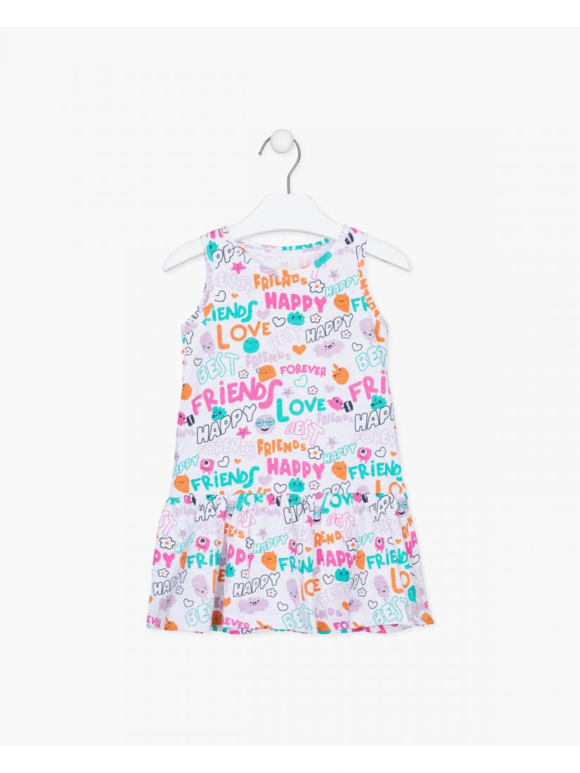 Φόρεμα καλοκαιρινό εμπριμέ  λευκό