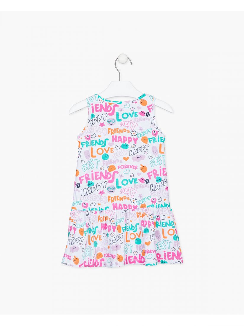 Φόρεμα καλοκαιρινό εμπριμέ  λευκό