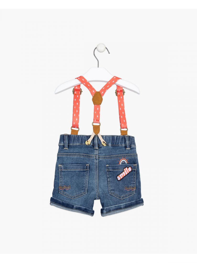 Σορτς τζιν για μωρό αγόρι με τιράντες μπλε