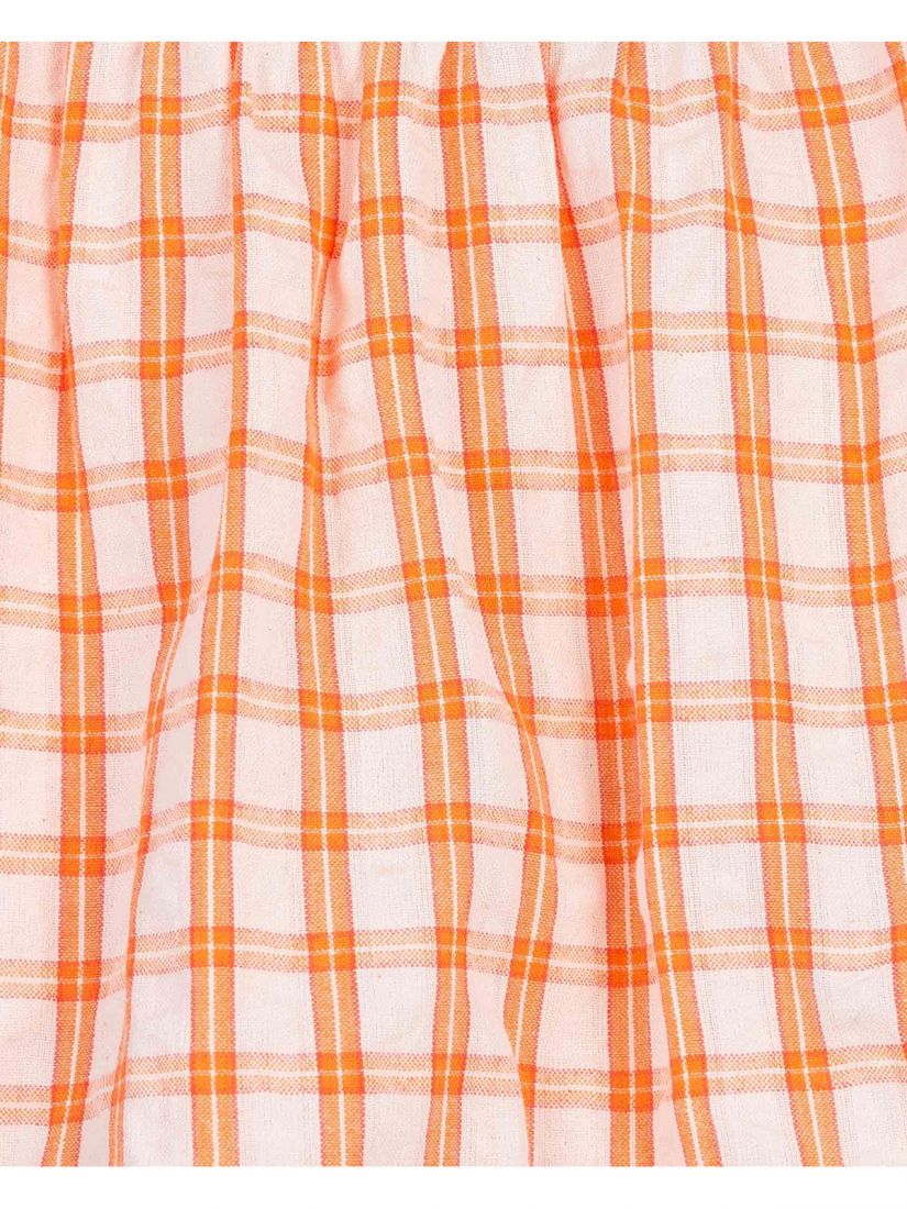 Μπουστάκι καρώ με λάστιχο  πορτοκαλί