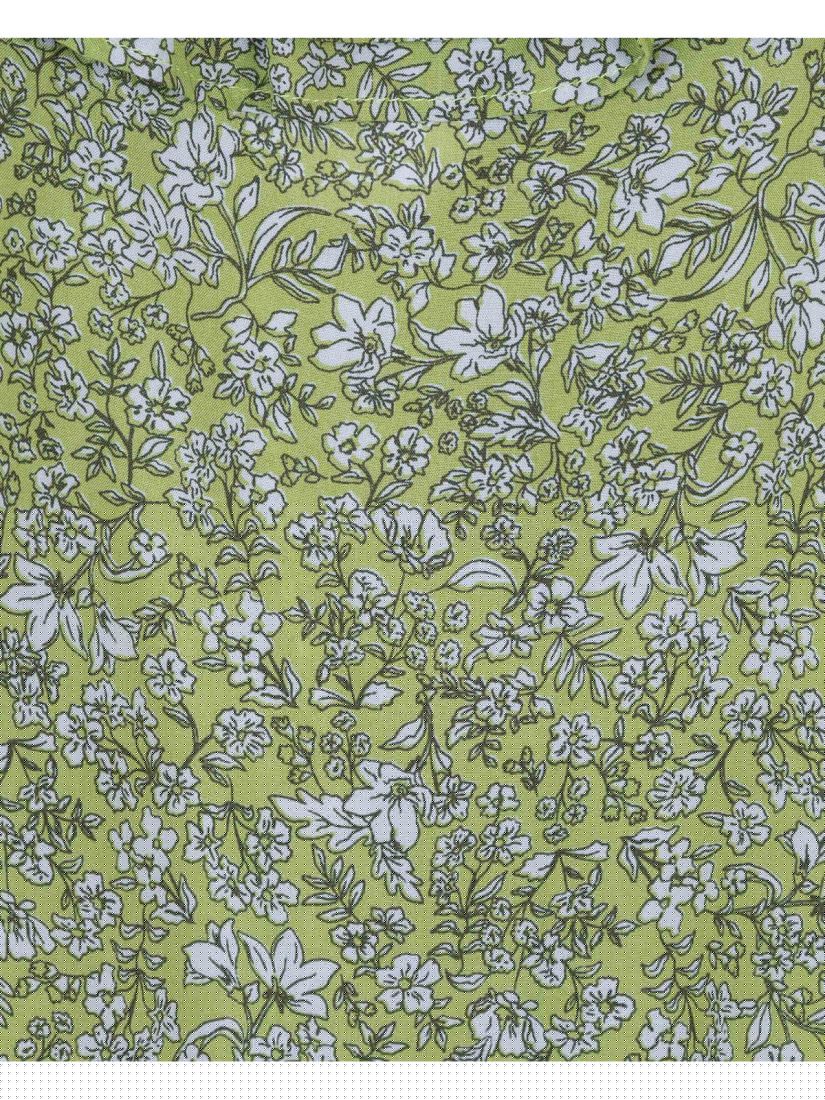 Φόρεμα με τιράντες εμπριμέ με βολάν πράσινο