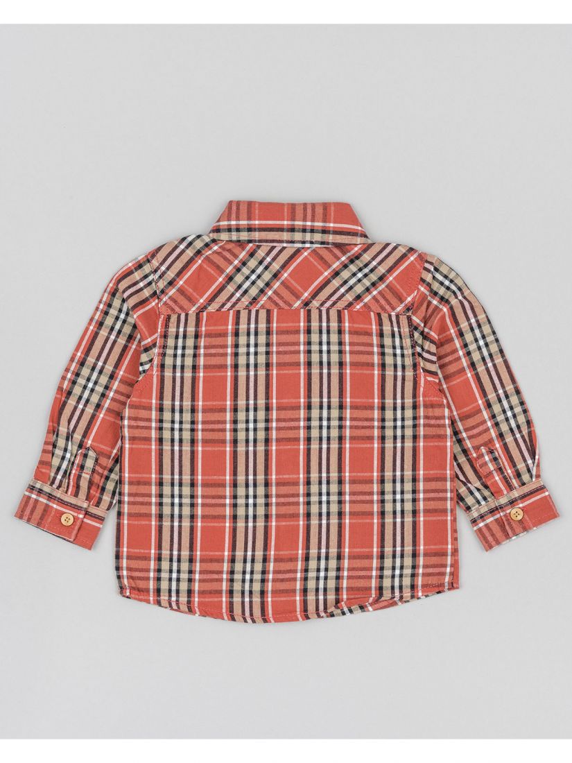Πουκάμισο καρώ βρεφικό με τσέπη natural park εκάι
