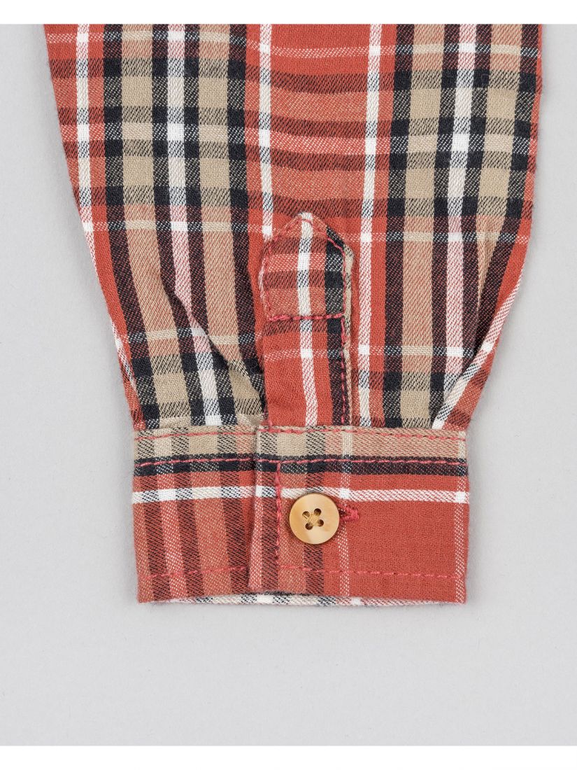 Πουκάμισο καρώ βρεφικό με τσέπη natural park εκάι