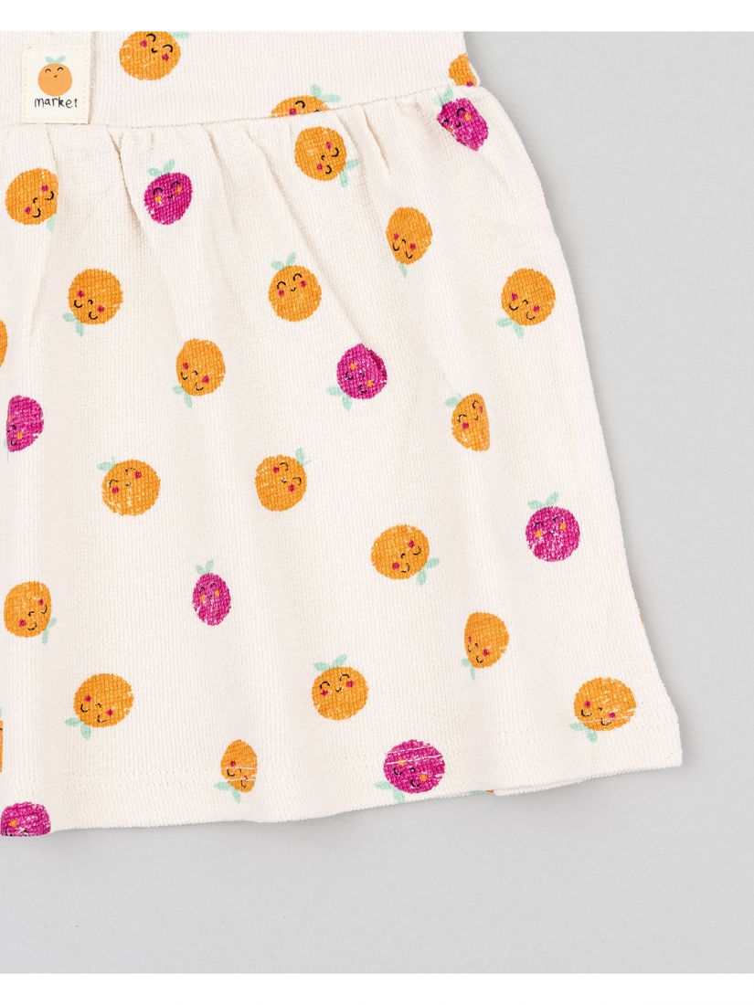 Φόρεμα βρεφικό με print food market μπεζ