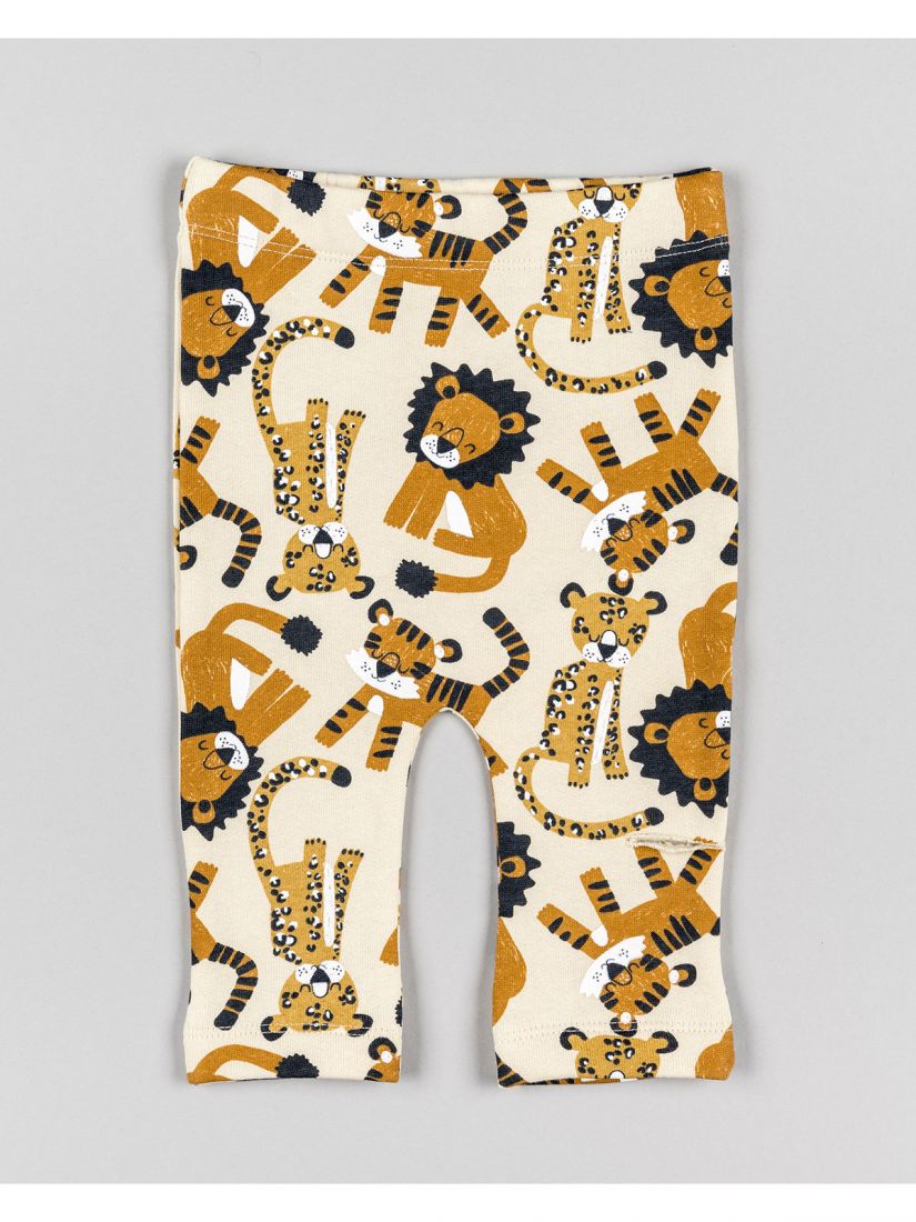Παντελόνι ελαστικό βρεφικό με print lion and tiger μπεζ