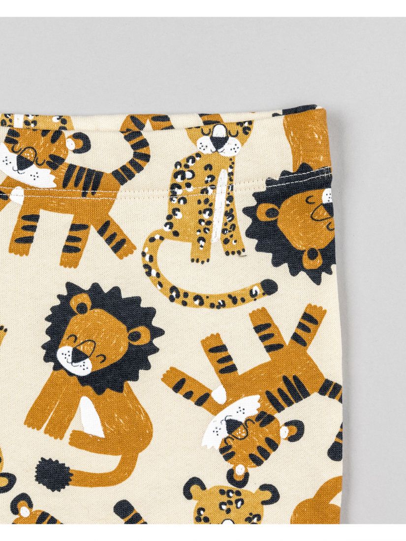 Παντελόνι ελαστικό βρεφικό με print lion and tiger μπεζ