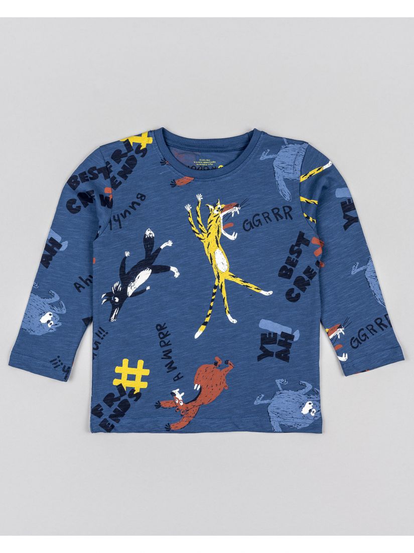 Μπλούζα με print forest animals μπλε