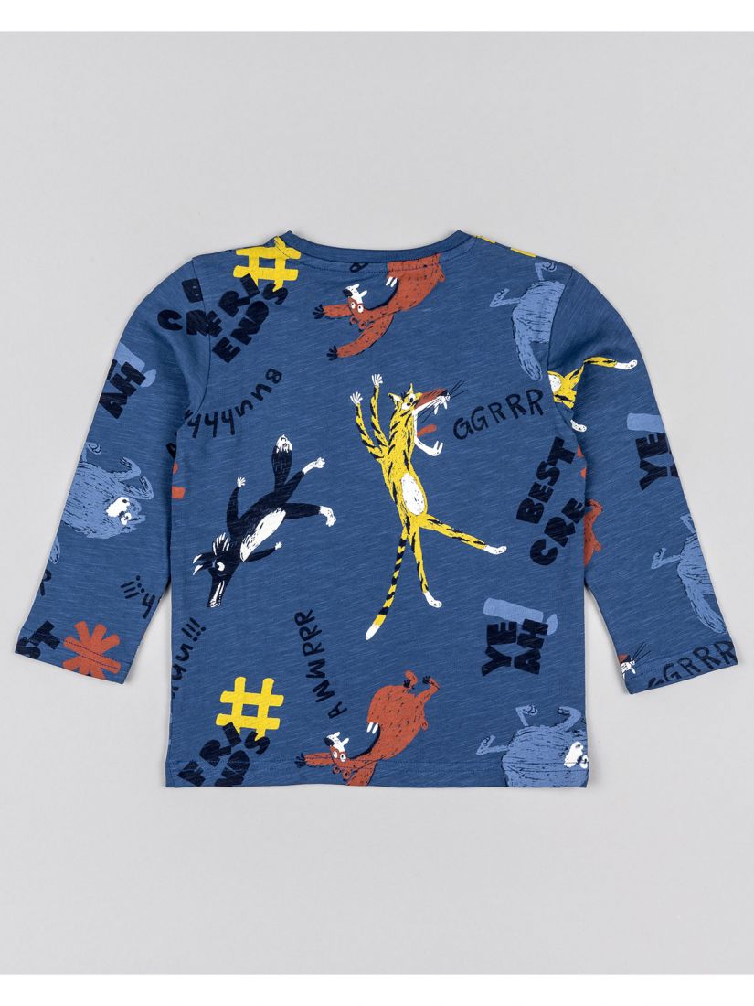 Μπλούζα με print forest animals μπλε