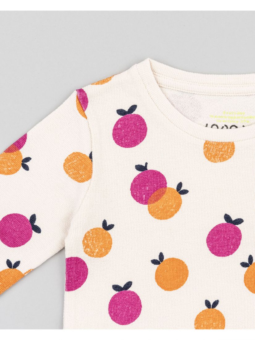 Φόρεμα εμπριμέ με βολάν και print oranges μπεζ