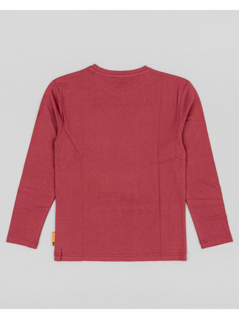 Μπλούζα μονόχρωμη με print Mars the red planet μπορντώ