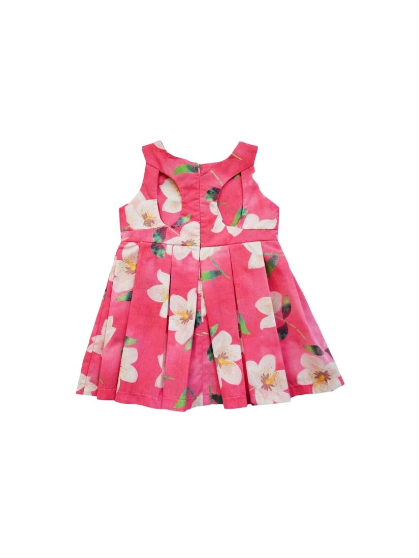 Φόρεμα με εσωτερικό σορτς και πιέτες ροζ