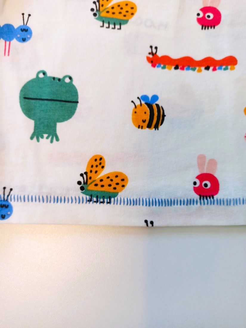 Μπλούζα βρεφική κοντομάνικη με print frogs and bees λευκό