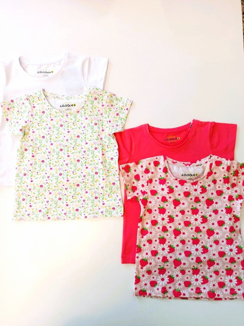 Μπλούζα βαμβακερή ελαστική κοντομάνικη κοραλί