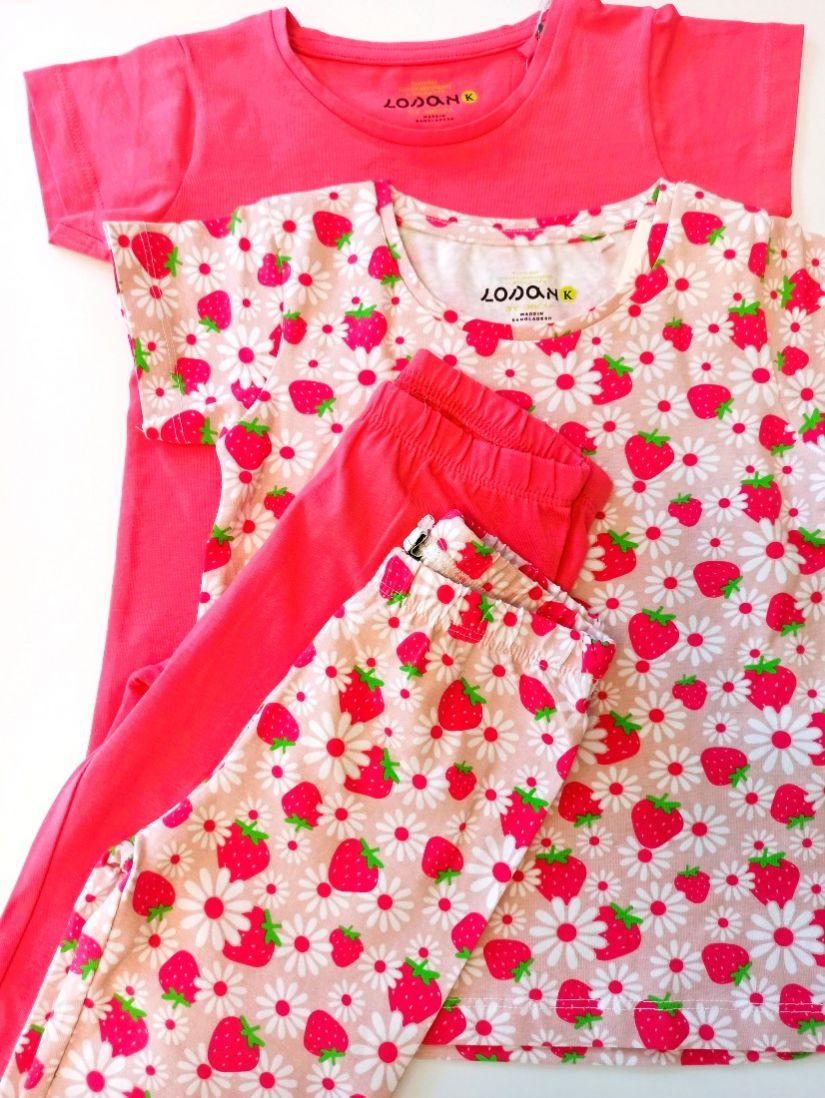 Μπλούζα βαμβακερή ελαστική κοντομάνικη κοραλί