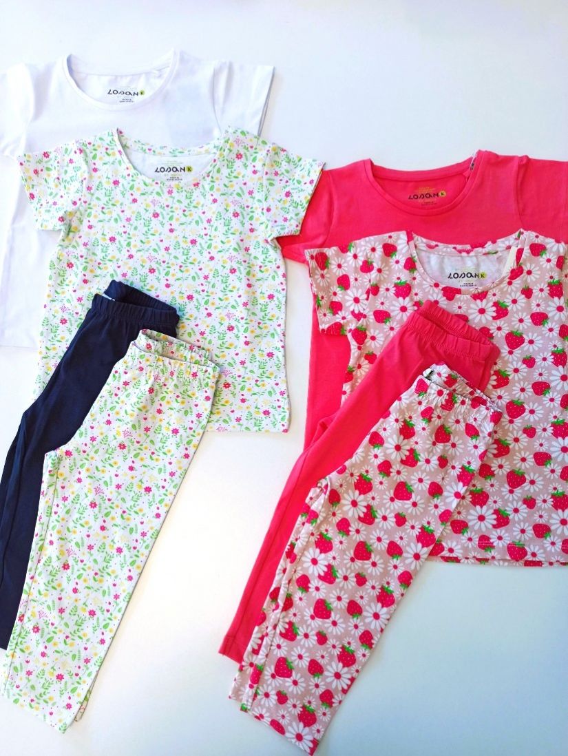 Κολάν κάπρι βαμβακερό με λάστιχο στη μέση μπλε