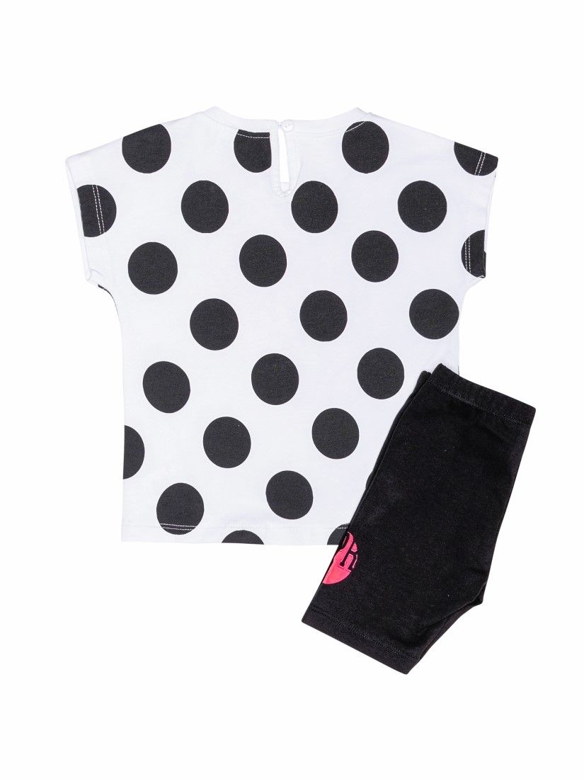 Σετ βαμβακερό με ποδηλατικό κολάν και print Minnie ελληνικής ραφής φούξια