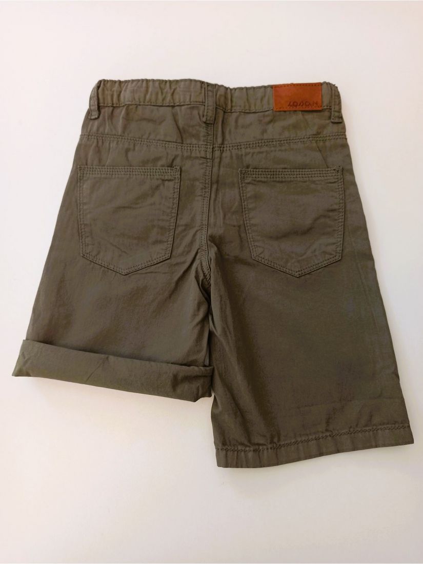 Σετ μπλούζα μαρινιέρα και βερμούδα τύπου τζιν μονόχρωμη λεπτή μπλε