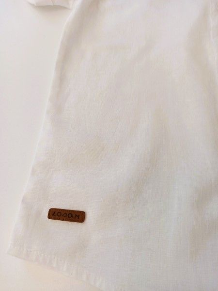 Κουστούμι λινό με γιλέκο και πουκάμισο με μάο γιακά μπεζ