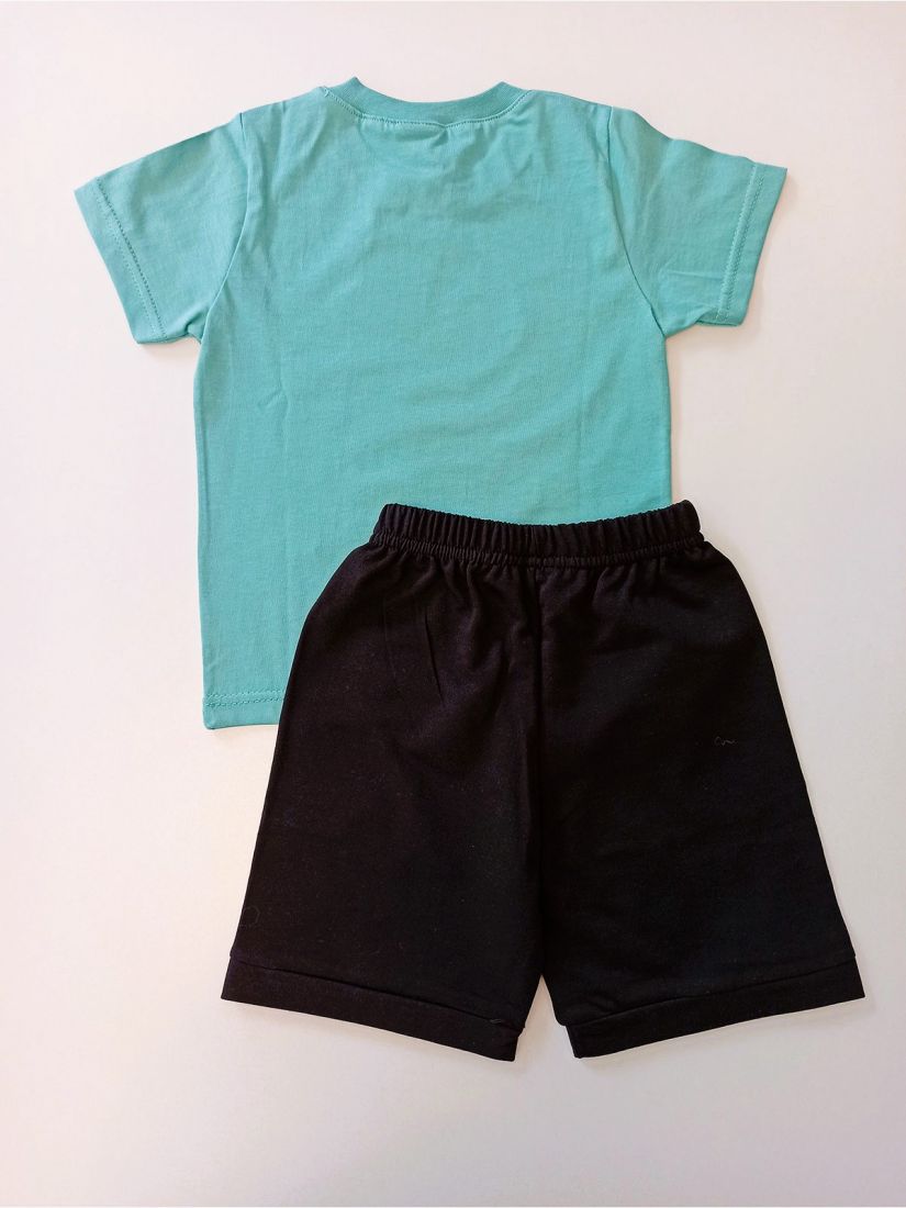 Βρεφικό σετ 100% βαμβακερό με λάστιχο στο σορτς ελληνικής ραφής βεραμάν