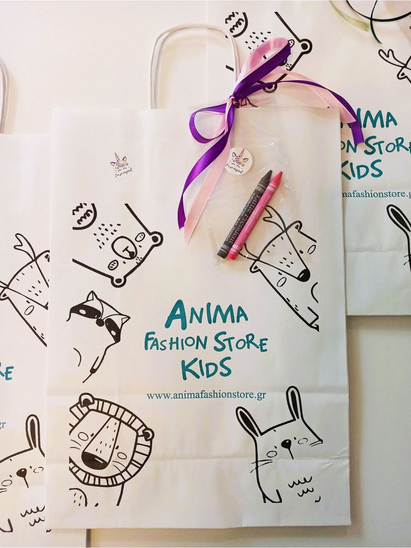 Τσάντα ζωγραφικής για συσκευασία δώρου με ζωάκια και μπογιές No M ροζ