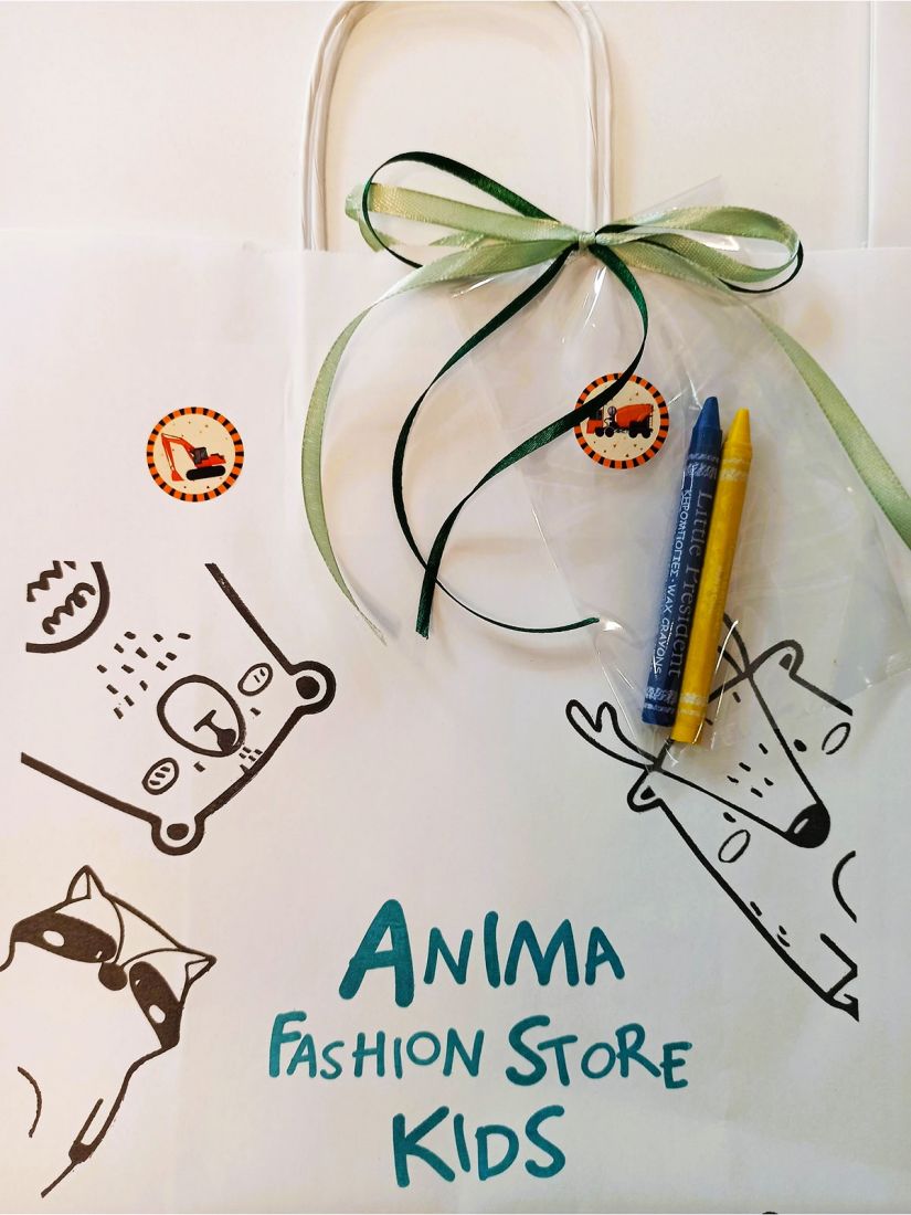 Τσάντα ζωγραφικής για συσκευασία δώρου με ζωάκια και μπογιές No M πετρόλ