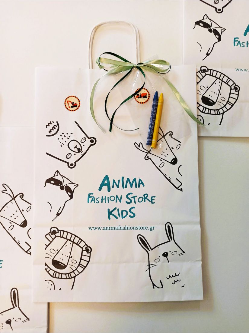 Τσάντα ζωγραφικής για συσκευασία δώρου με ζωάκια και μπογιές No L πετρόλ