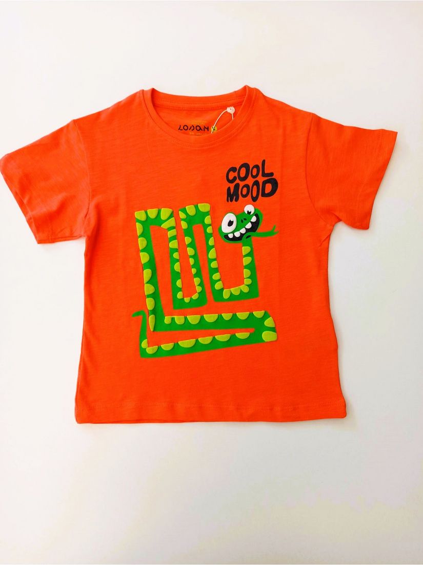 Μπλούζα με print 3D φίδι  κοραλί