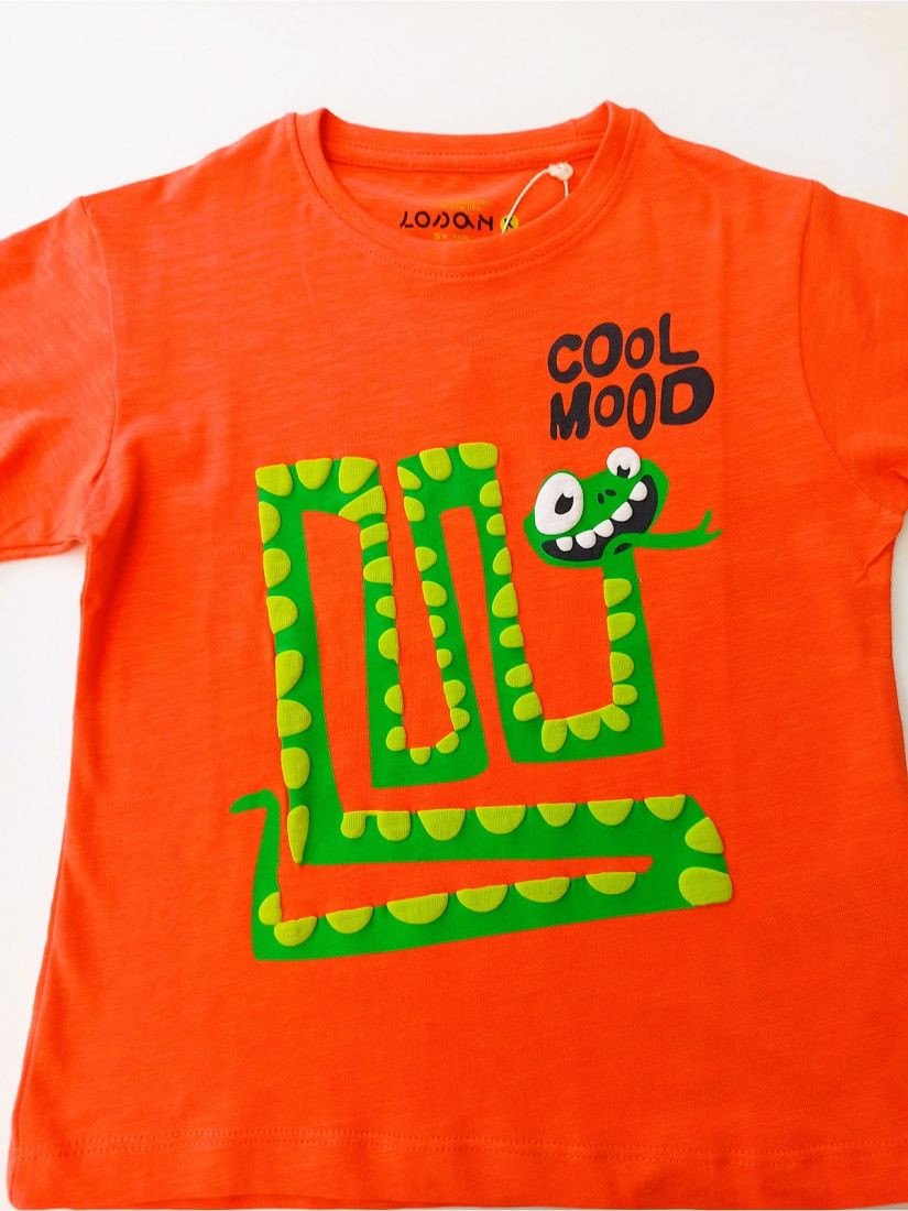 Μπλούζα με print 3D φίδι  κοραλί