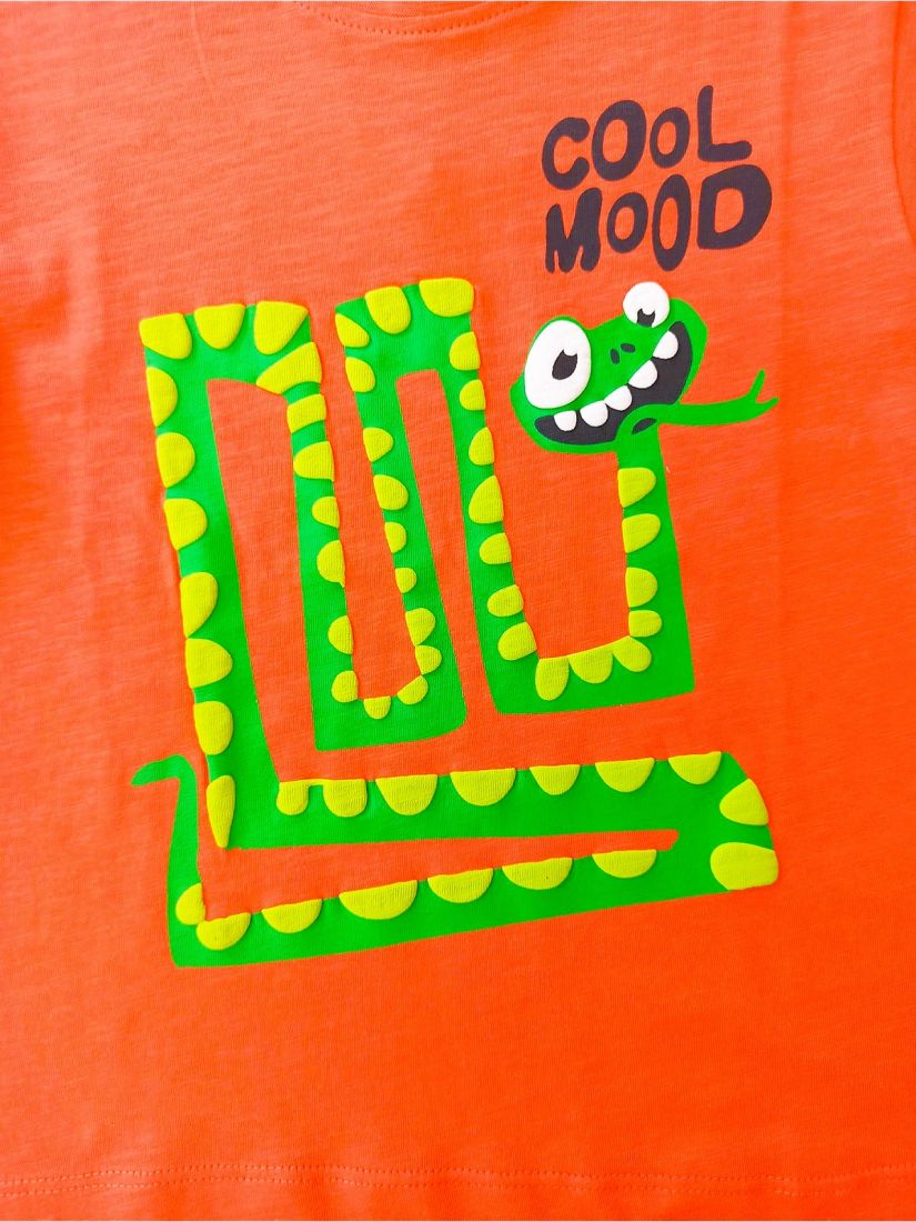 Μπλούζα με print 3D φίδι  κοραλί