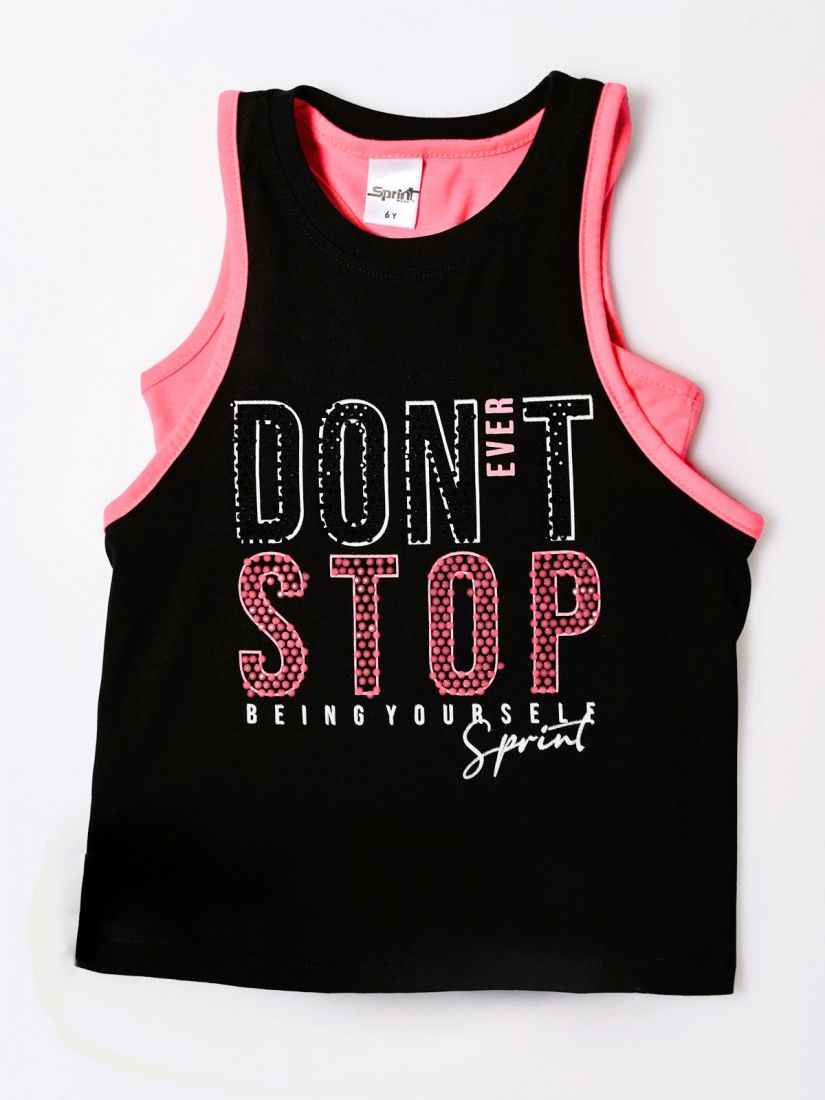 Σετ μπουστάκι μονόχρωμο και μπλούζα αθλητική  με στρας ελληνικής ραφής φούξια