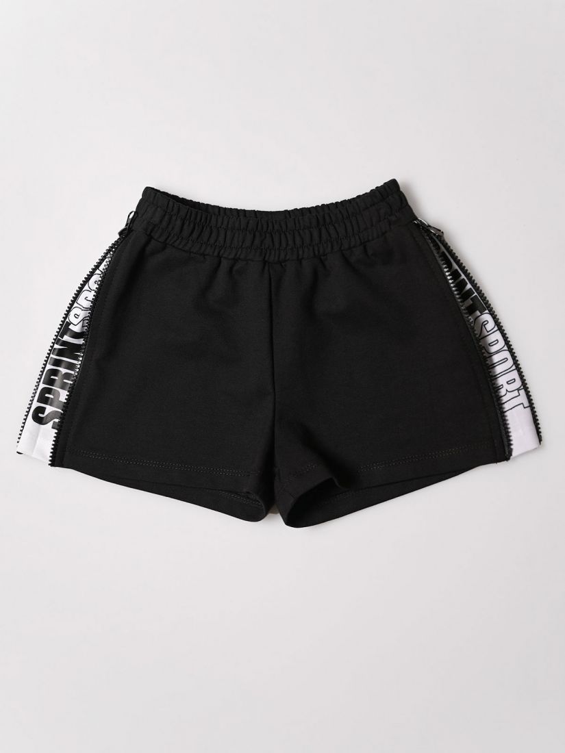 Σορτς με λάστιχο και φερμουάρ στο πλάι ελληνικής ραφής μαύρο