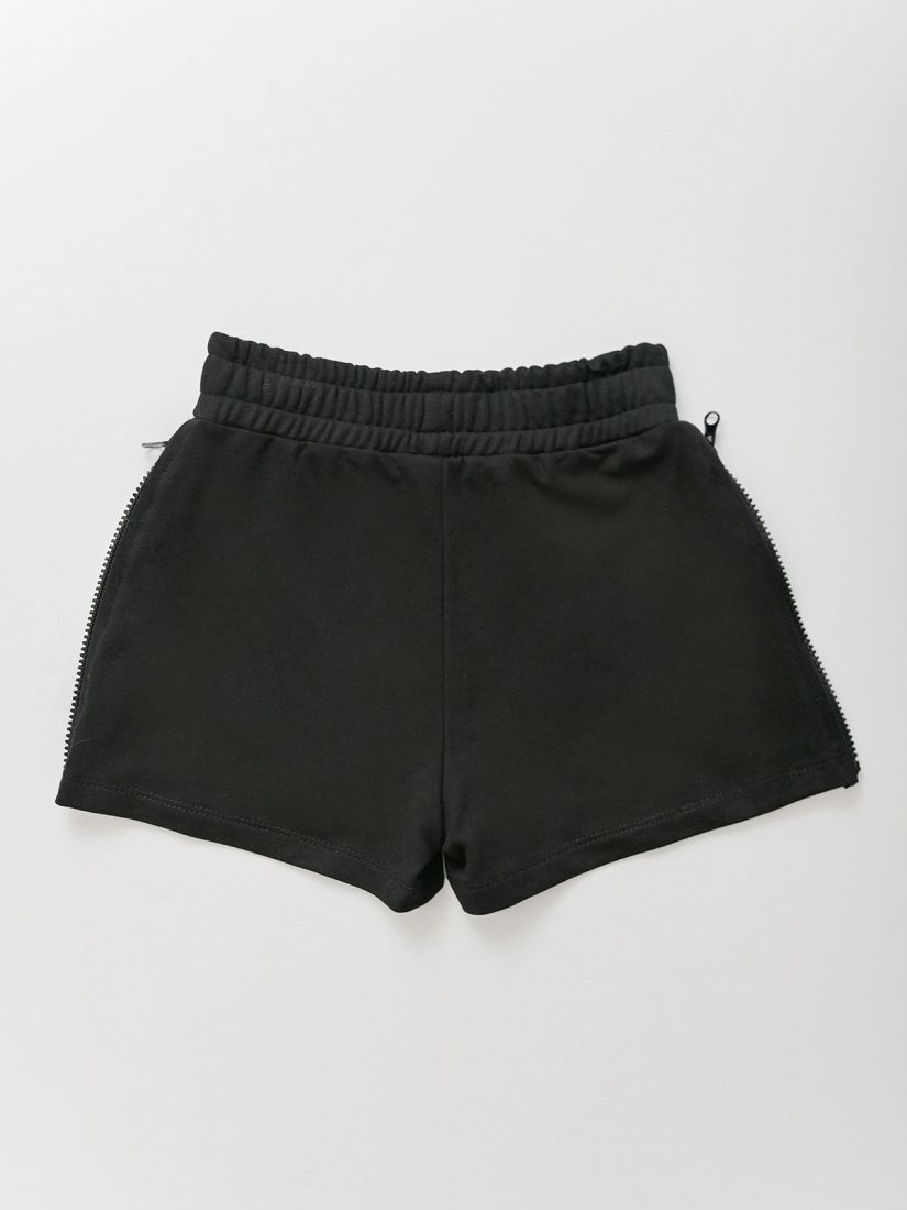 Σορτς με λάστιχο και φερμουάρ στο πλάι ελληνικής ραφής μαύρο