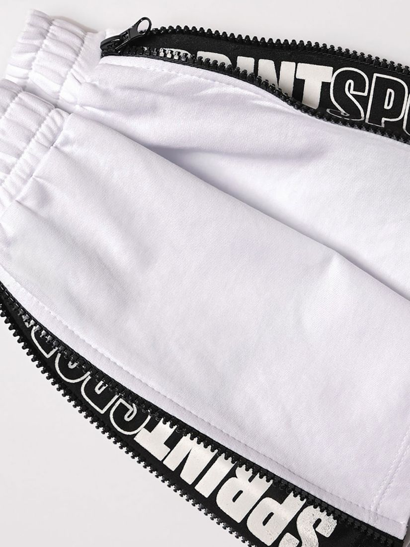 Σορτς με λάστιχο και φερμουάρ στο πλάι ελληνικής ραφής λευκό