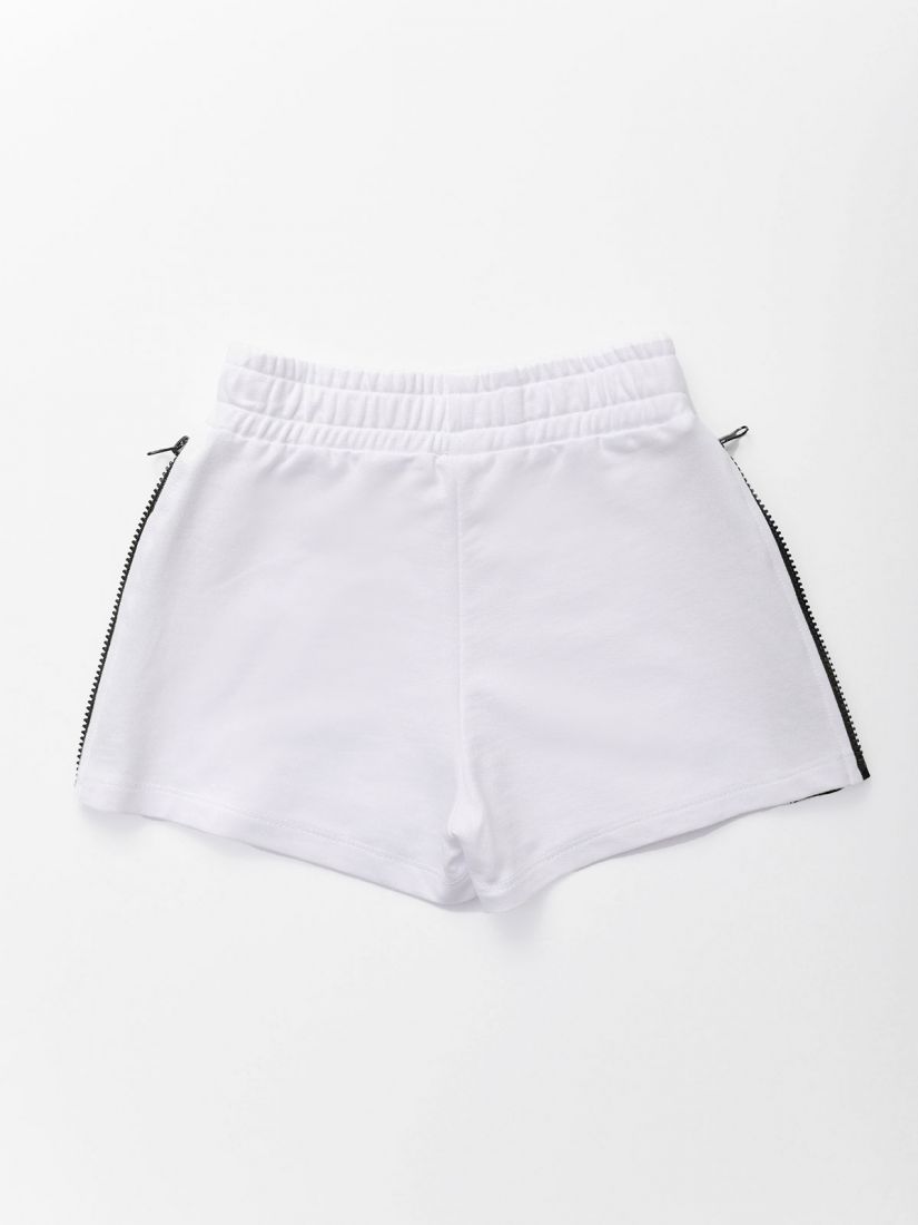 Σορτς με λάστιχο και φερμουάρ στο πλάι ελληνικής ραφής λευκό