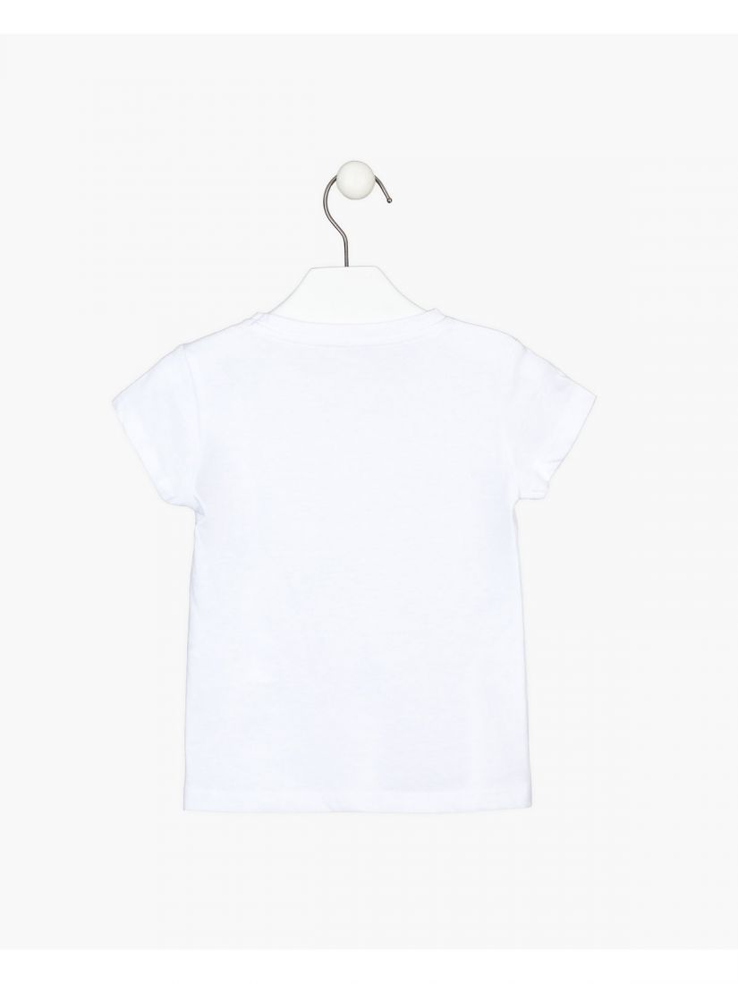 Μπλούζα κοντομάνικη με hippie print λευκό